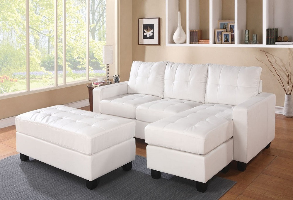 Lyssa White Sectional with Ottoman 