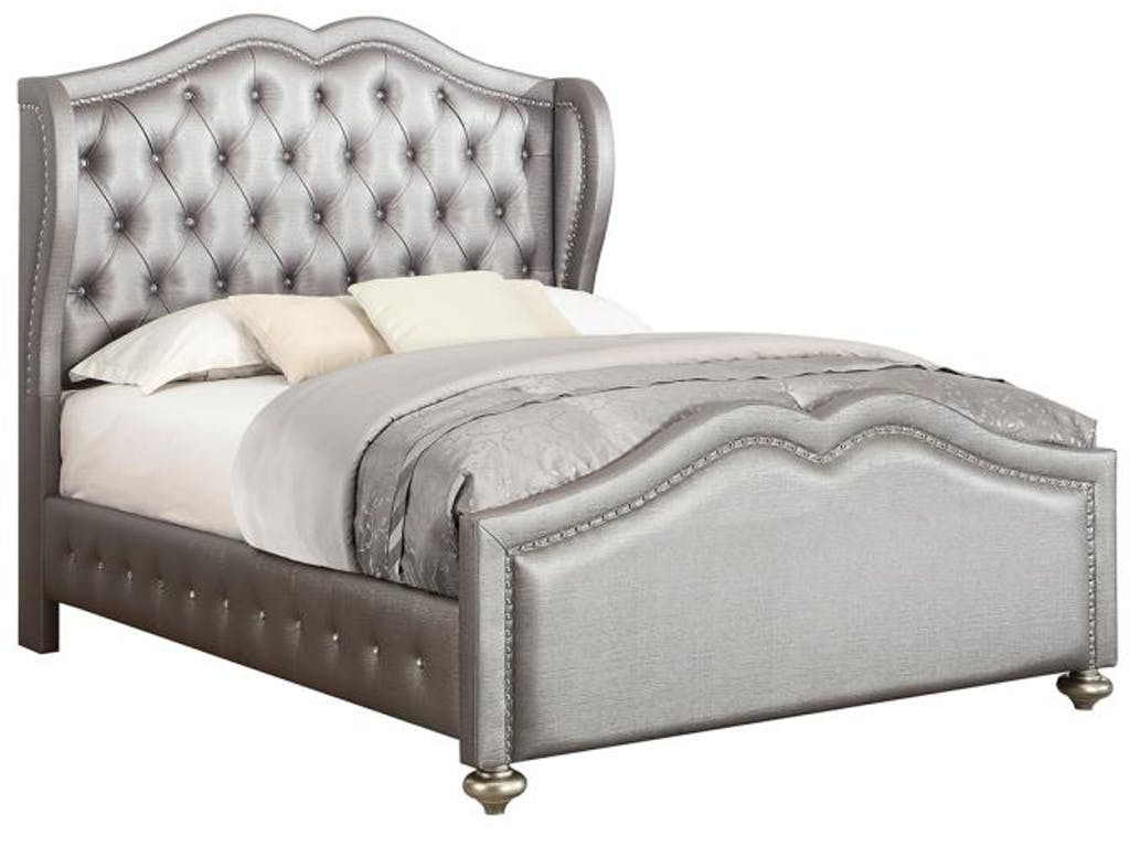 Vail Metallic Leatherette Bed