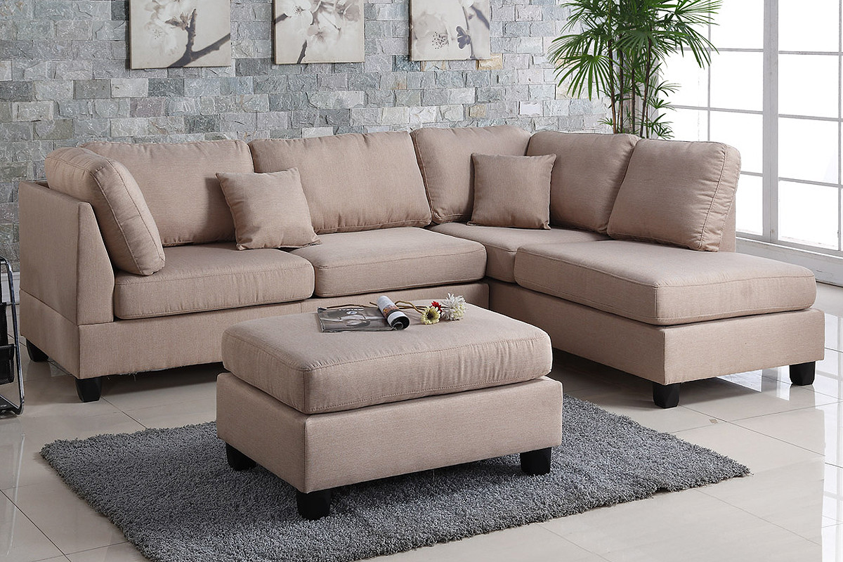Jack Tan Sectional with Ottoman 