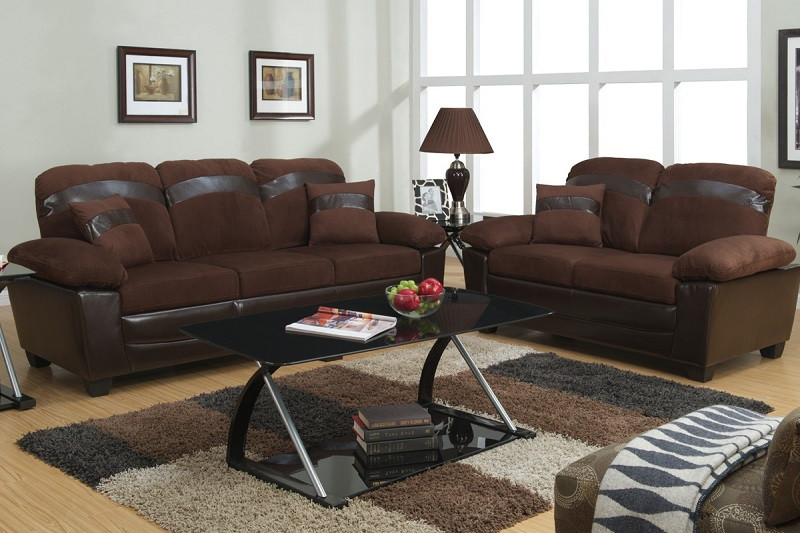 Kevin Two-Toned Sofa and Loveseat Set