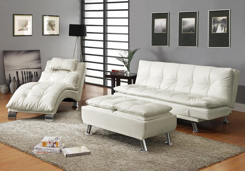 Landin White Futon