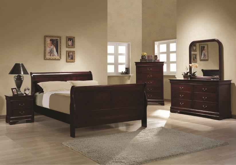 Louis Phillipe Cherry 4-Piece Bedroom Set