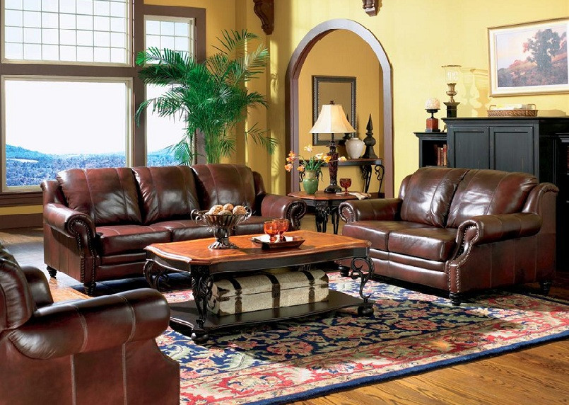 Princeton Leather Sofa and Loveseat