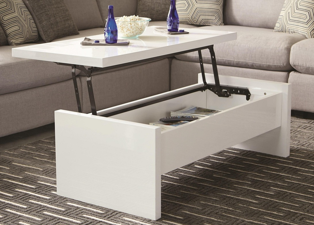 Charlotte White Lift-Top Coffee Table
