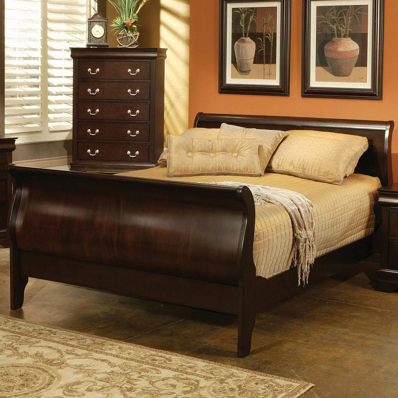 Louis Philippe Cappuccino Bed