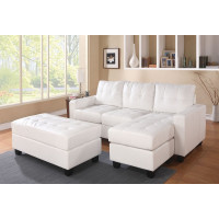 Lyssa White Sectional with Ottoman 