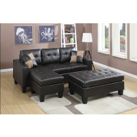 Lena Espresso Sectional with Ottoman