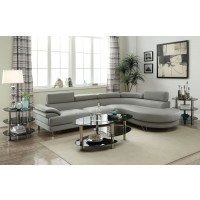 Quincy Grey Leatherette Sectional
