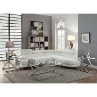 Quincy White Leatherette Sectional 